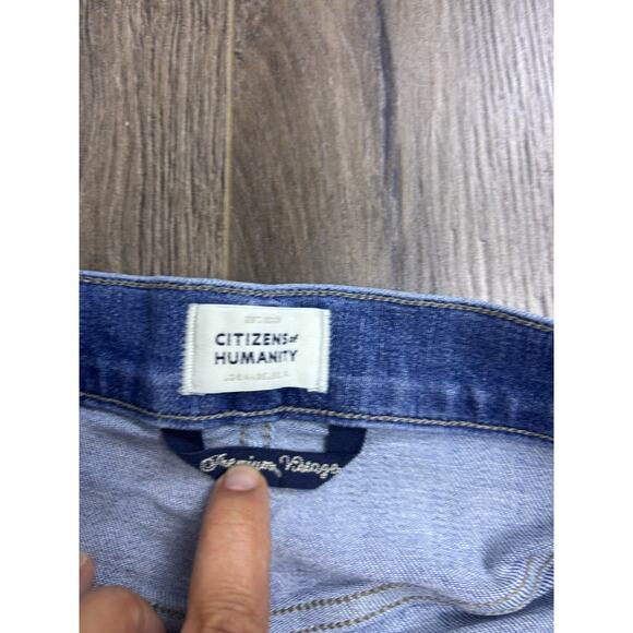 Citizens of Humanity Isola Bootcut Raw Hem Jeans Women’s 31 Blue Stretch Denim - Picture 10 of 11